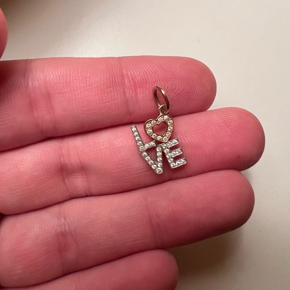 RETIRED Tiffany & Co. Diamond Love 18k White & Gold Charm - Picture 4 of 7